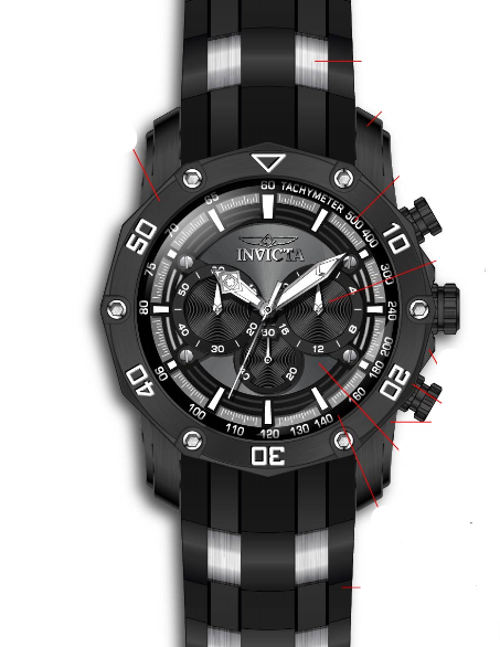 Band for Invicta Pro Diver Men 34046