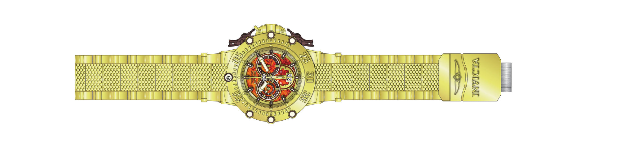 Band for Invicta Subaqua Men Gold Label 34183