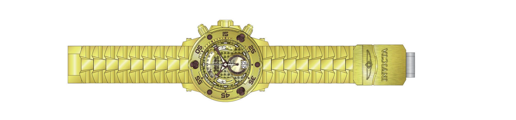 Band for Invicta Reserve Excursion Men Gold Label 36014