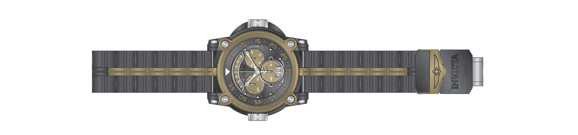 Band for Invicta Sea Hunter Warrior Men 37002