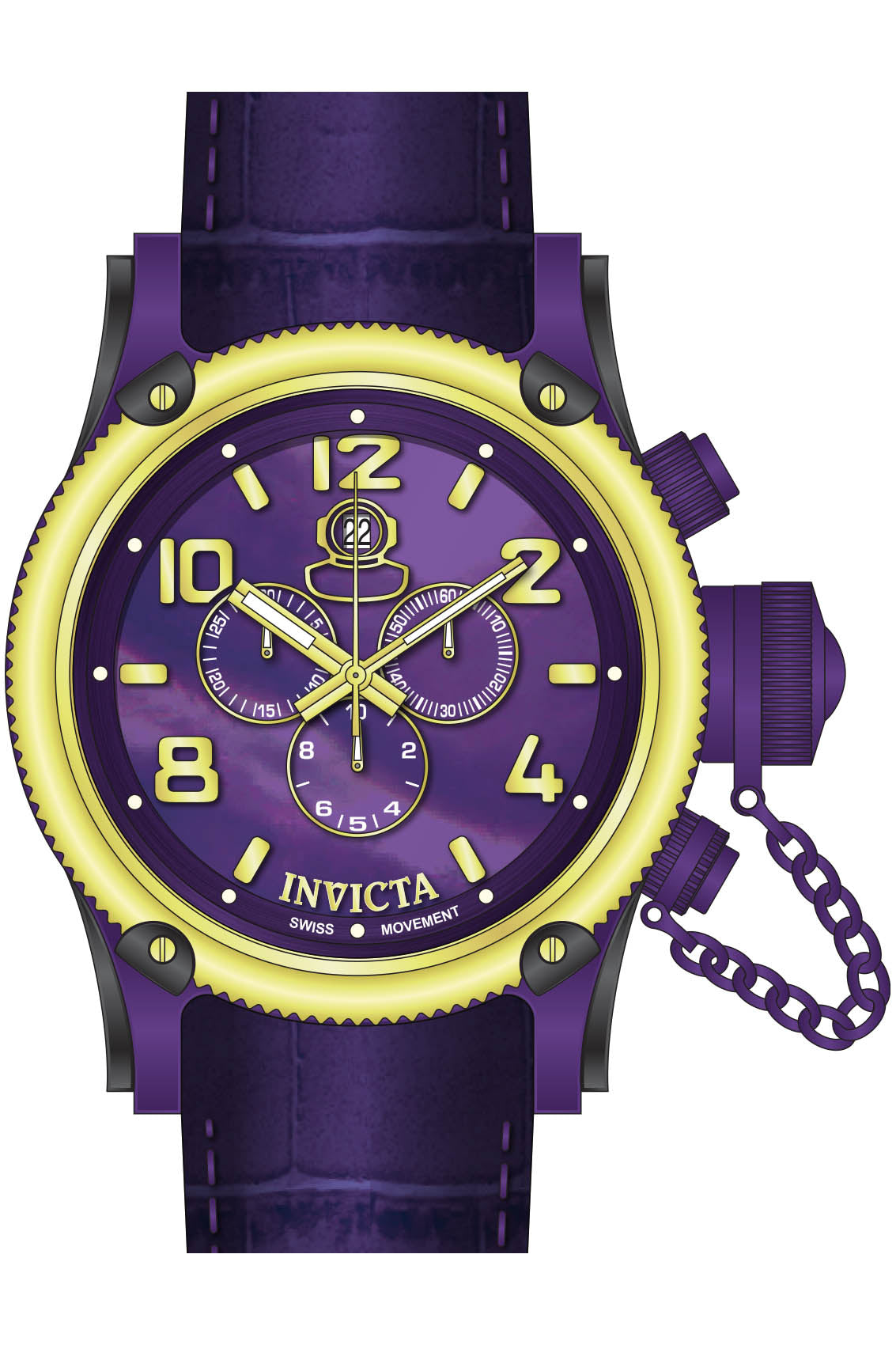 Band for Invicta Russian Diver Men Purple Label 39068