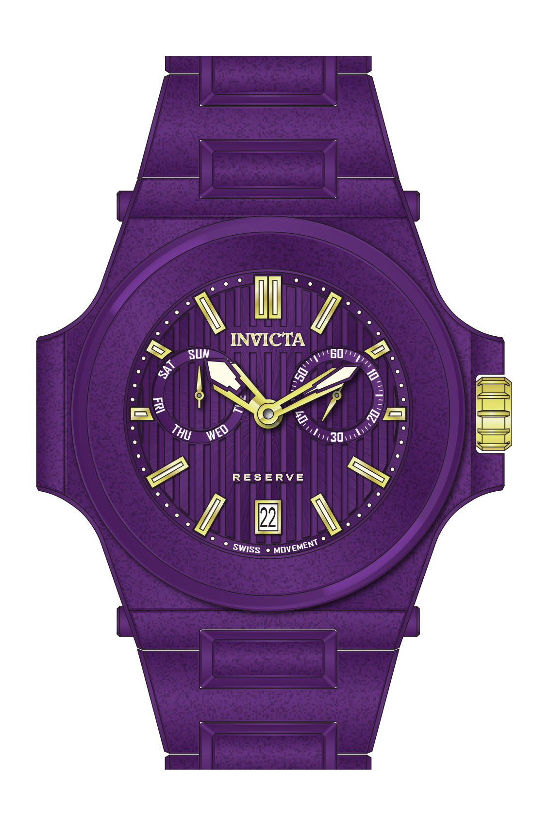 Band for Invicta Reserve Akula Men Purple Label 38732