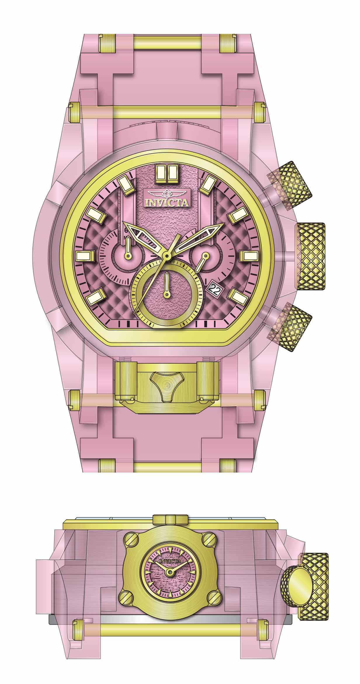 Band for Invicta Bolt Bolt Zeus Magnum Men 39471