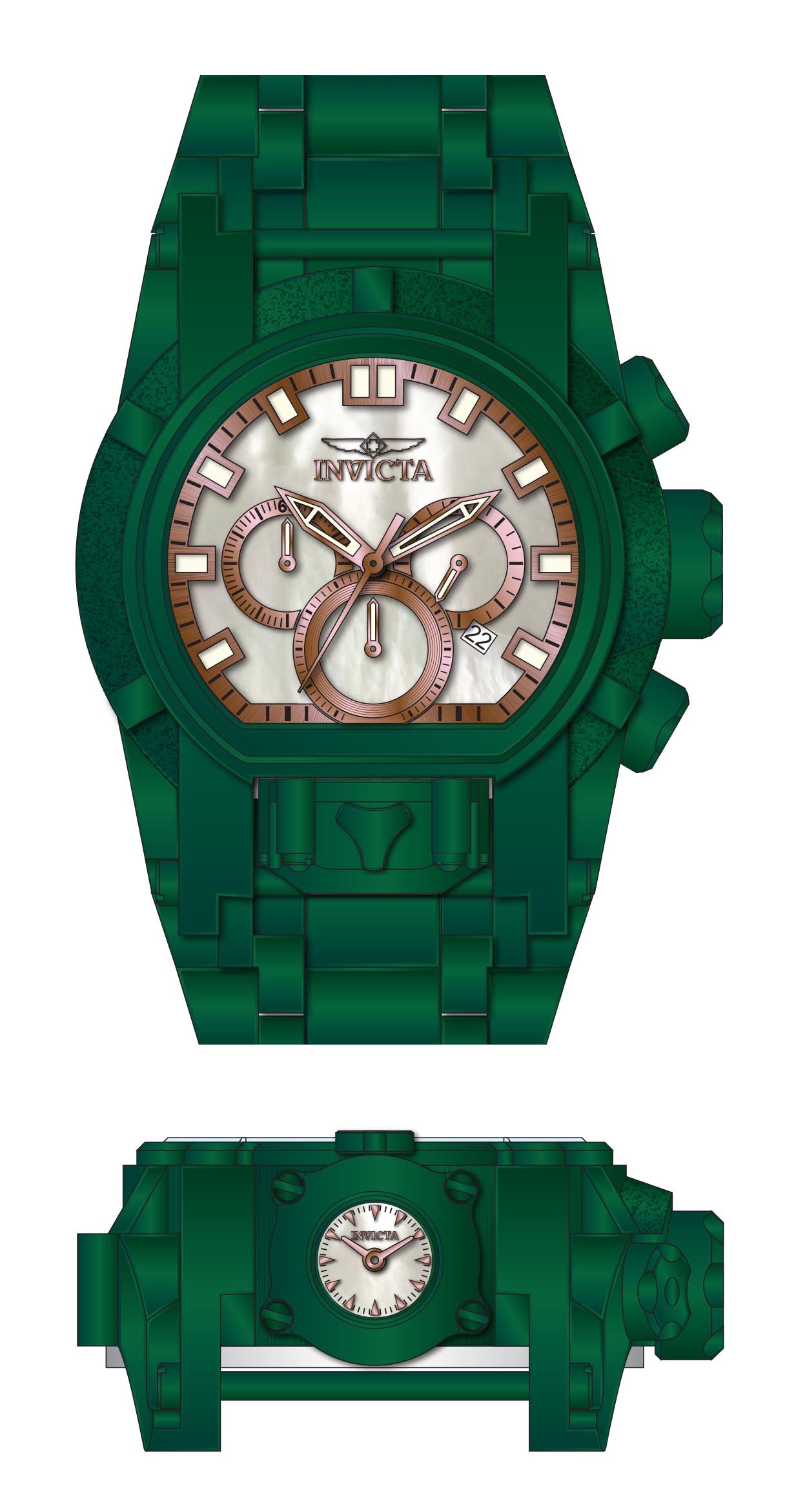 Band for Invicta Reserve Reserve Bolt Zeus Magnum Men 39274