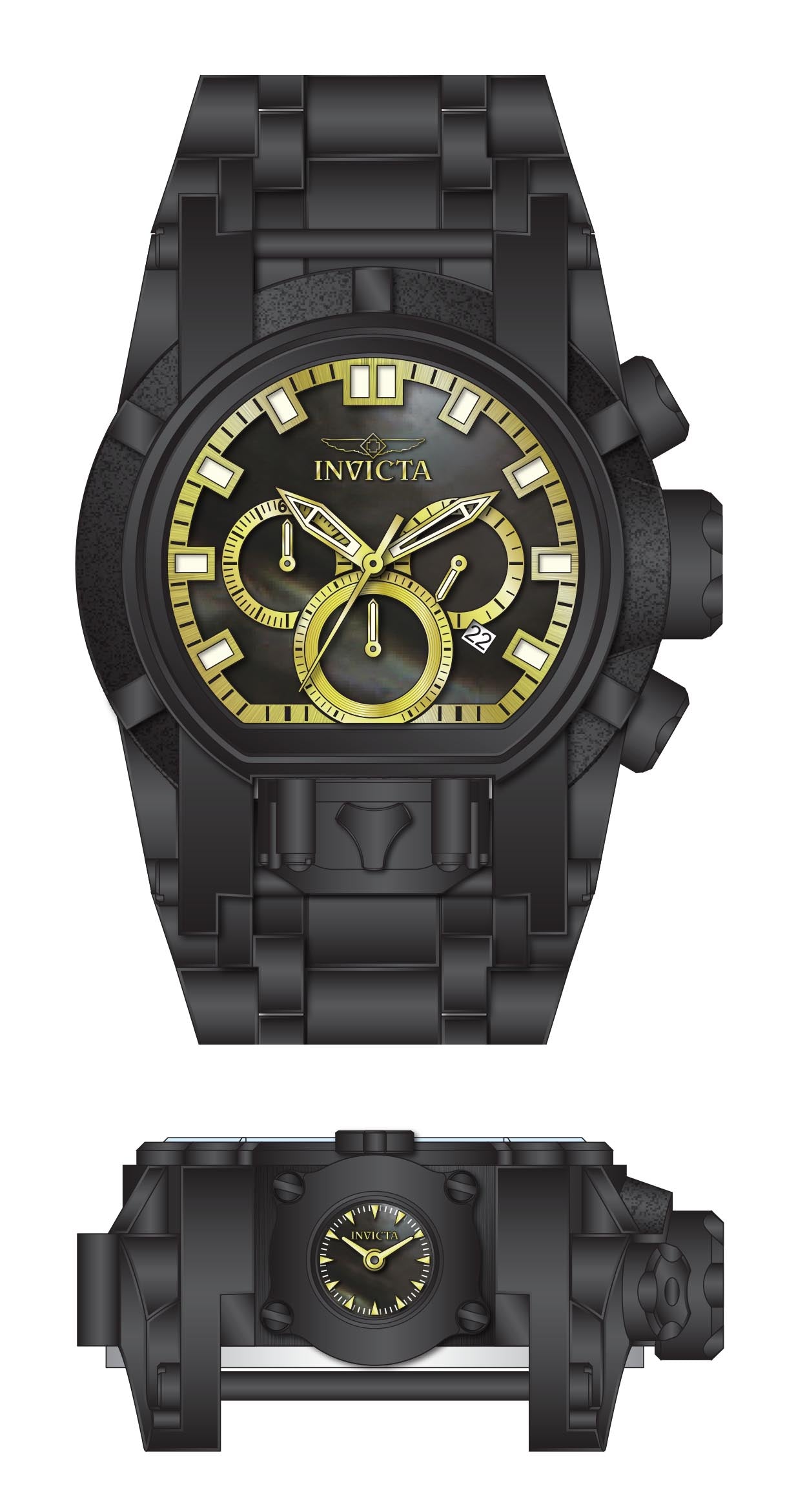 Band for Invicta Reserve Reserve Bolt Zeus Magnum Men 39275