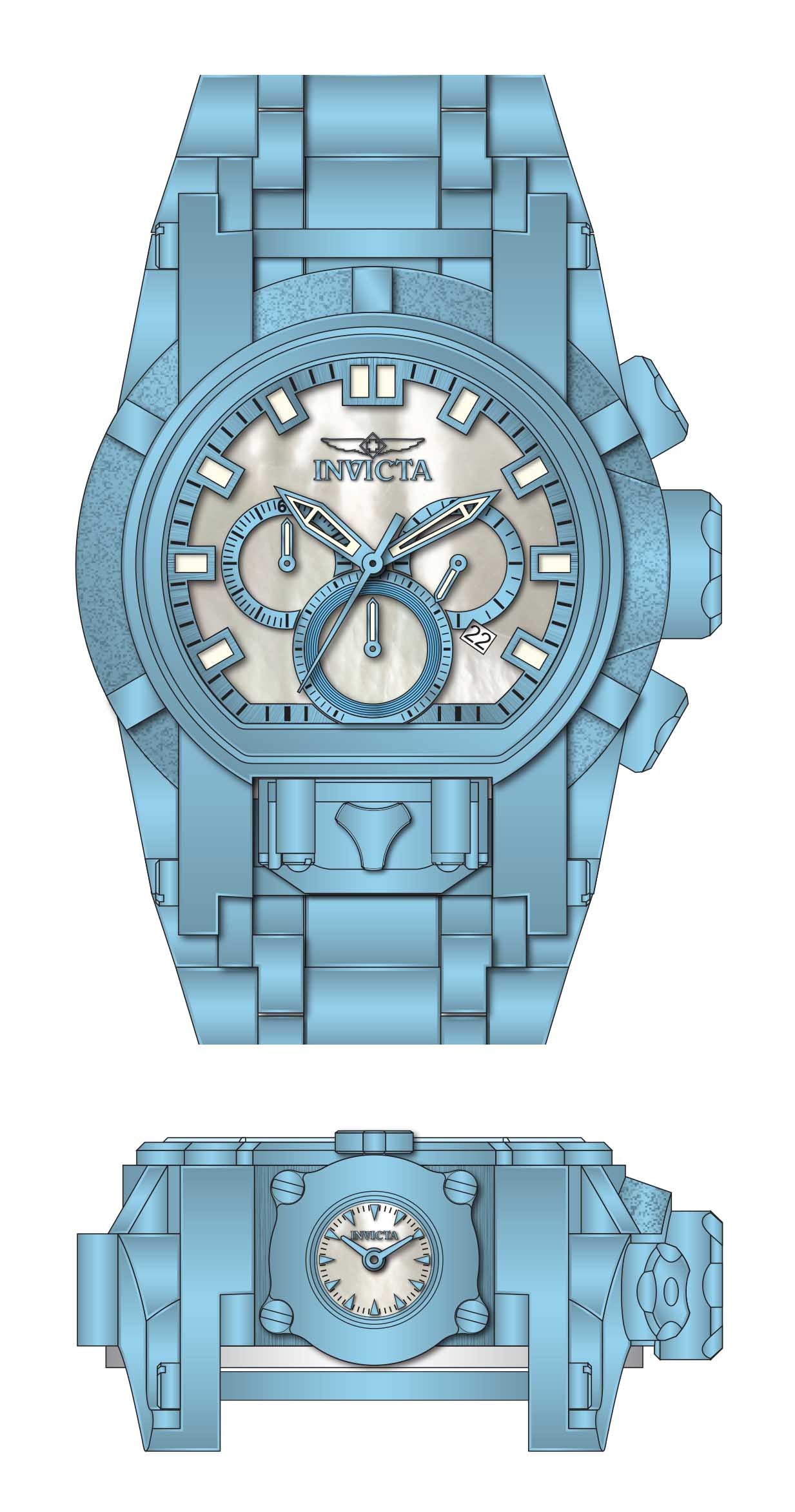 Band for Invicta Reserve Reserve Bolt Zeus Magnum Men 39276
