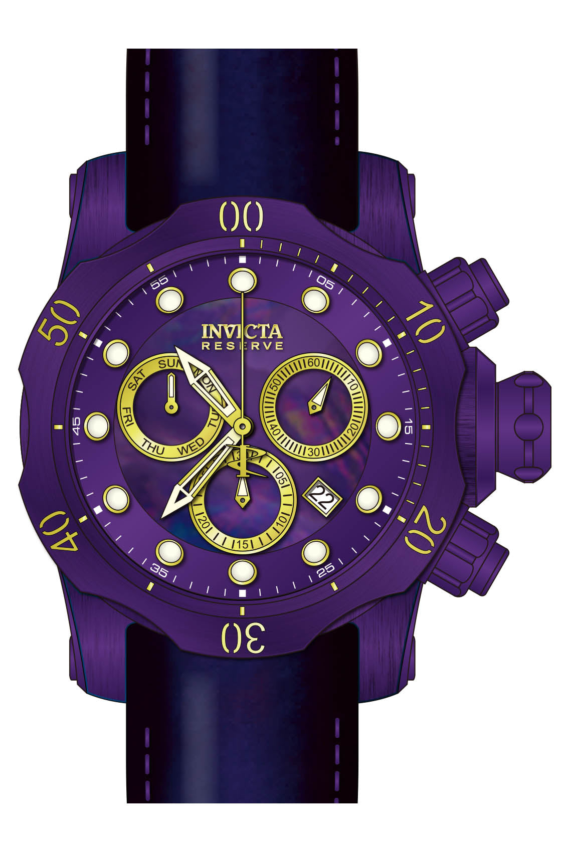 Band for Invicta Reserve Venom Men Purple Label 40548