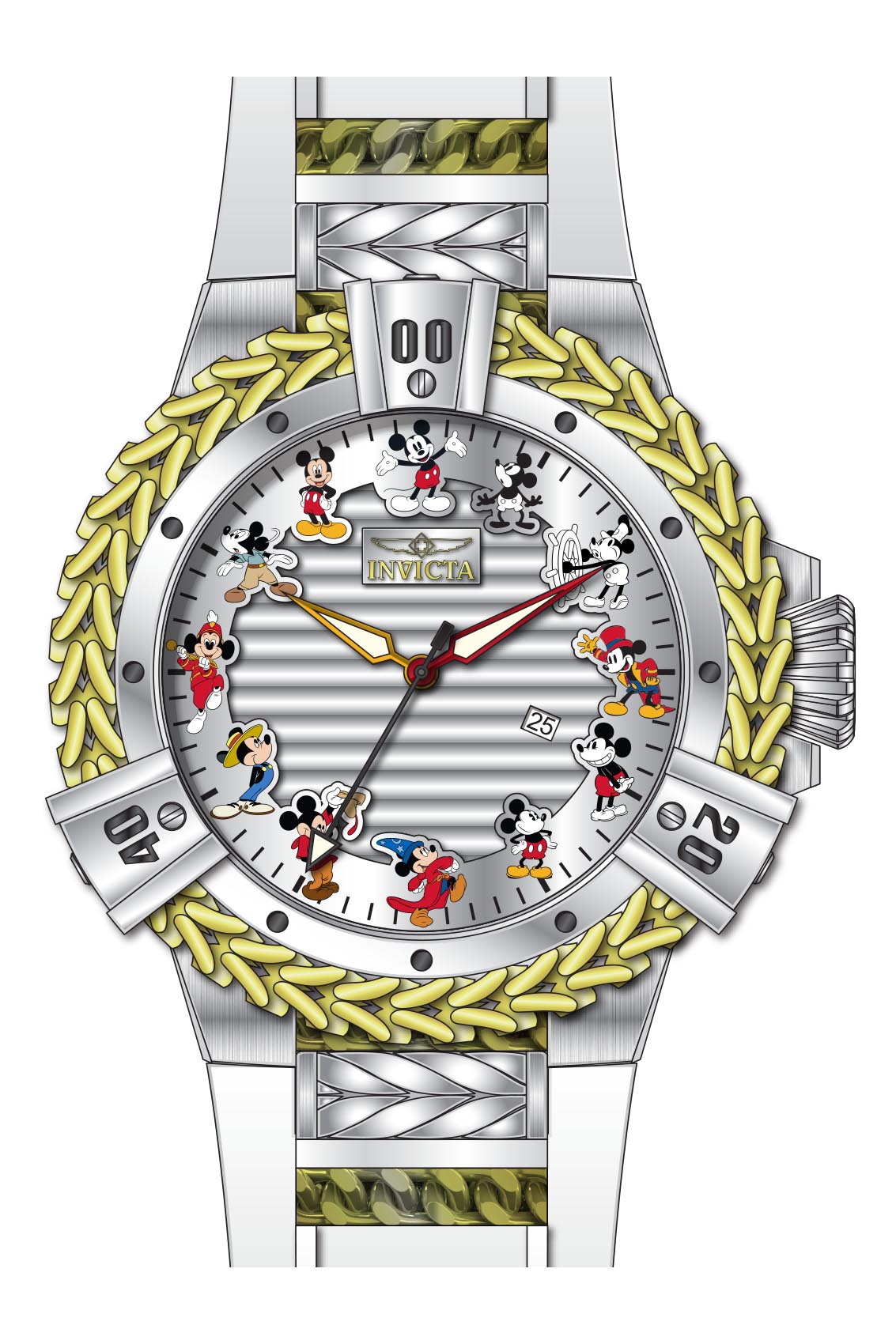 Band for Invicta Disney Limited Edition Mickey Mouse Men 43653