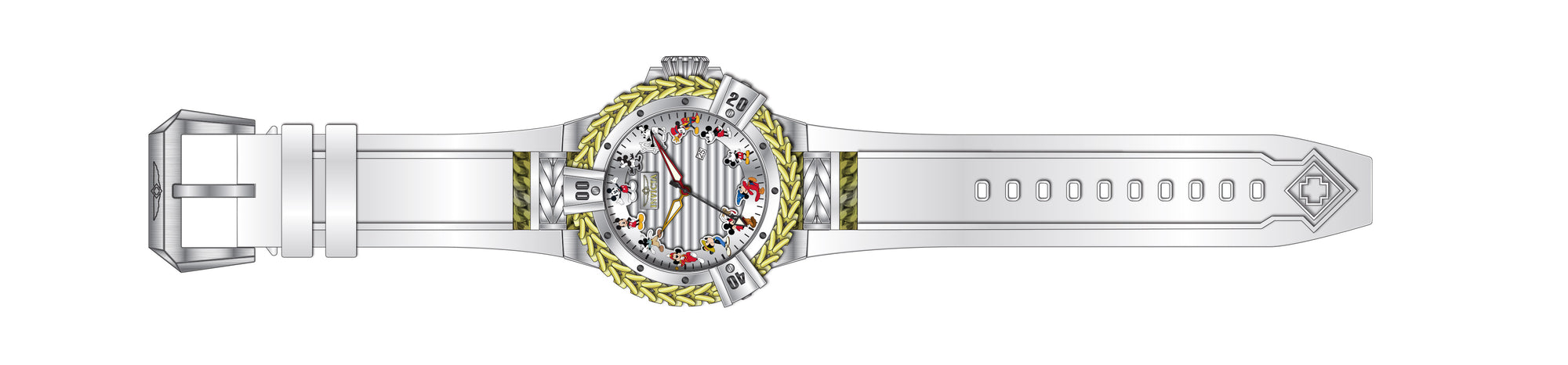Band for Invicta Disney Limited Edition Mickey Mouse Men 43653